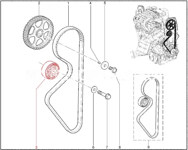 Ролик натяжной двигателя ВАЗ 8 клапанов