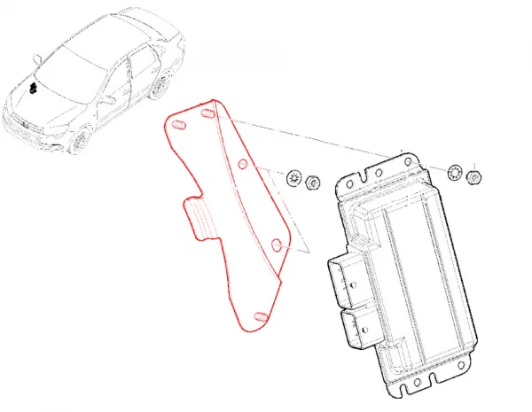 Кронштейн крепления контроллера в сборе для Lada Granta, Kalina-2