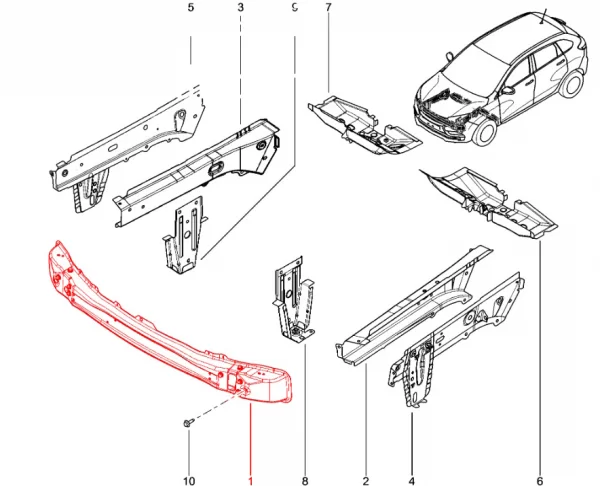Поперечина крайняя передняя для Lada XRAY