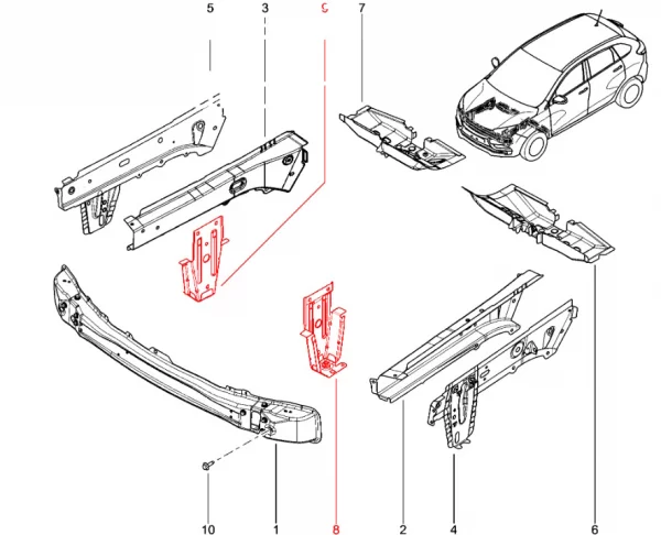 Кронштейн передний крепления подрамника переднего для Lada XRAY