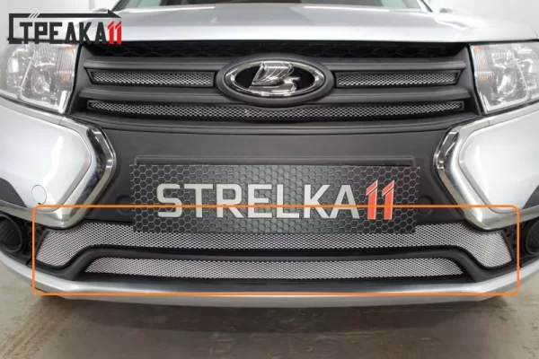 Защита радиатора Стрелка для Lada Largus FL (низ, хром)