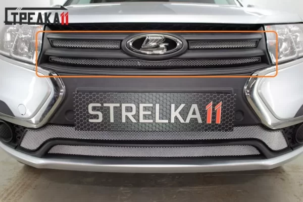 Защита радиатора Стрелка для Lada Largus FL (верх, хром)