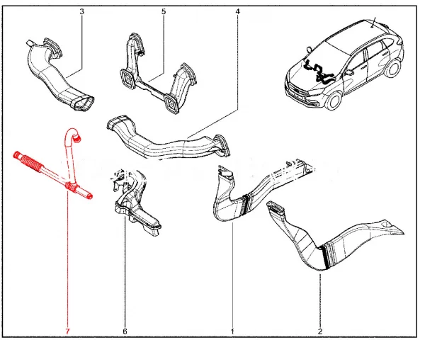 Воздухопровод охлаждения вещевого ящика для Lada XRAY