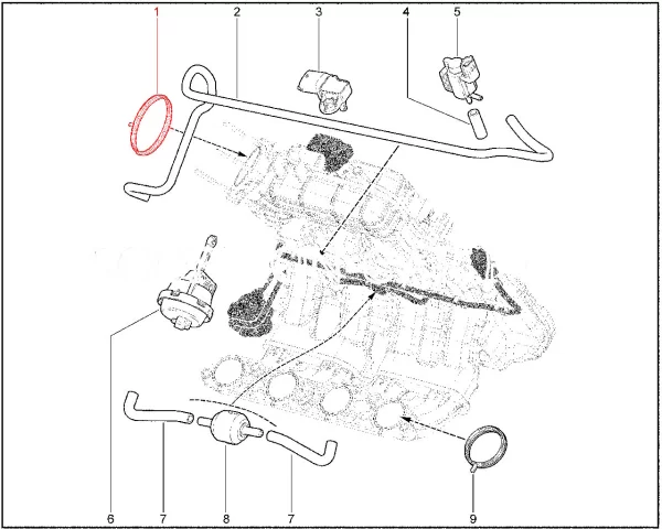 Уплотнение дроссельного патрубка для двигателей ВАЗ 1.6л