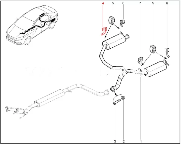 Кронштейн приварной основн глушителя передний правый для Lada Vesta Sport