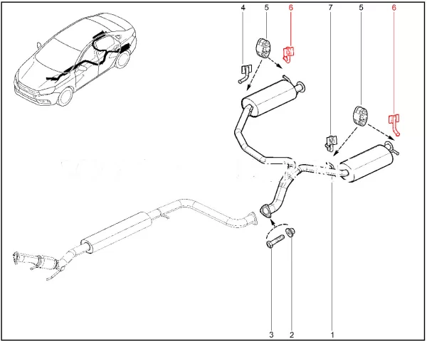 Кронштейн приварной основного глушителя задний для Lada Vesta Sport