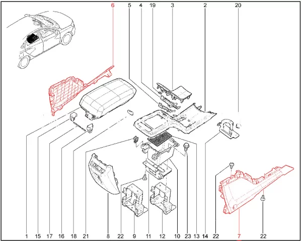 Панель облицовки туннеля пола боковая для Lada Vesta NG
