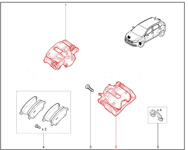 Тормоз передний в сборе для Lada Vesta, XRAY Cross