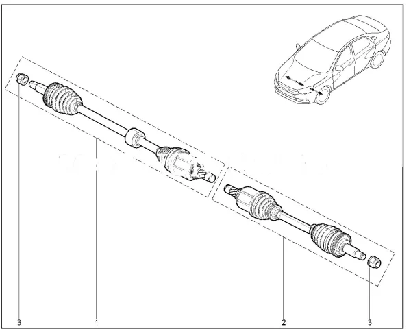 Привод левого переднего колеса (ДВС 21129 с МКП ВАЗ или АМТ) DONGYING для Lada Vesta