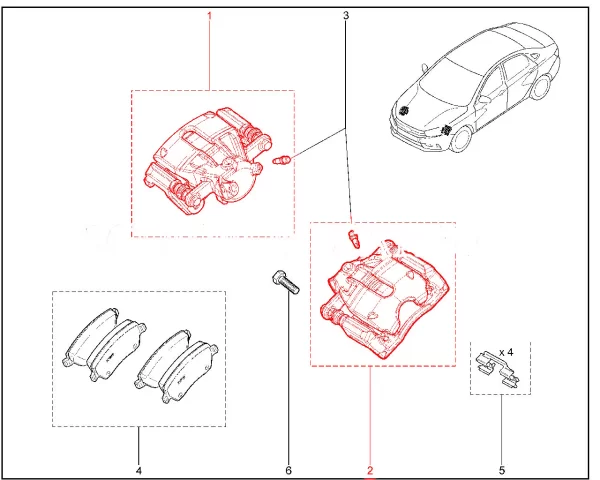 Тормоз передний в сборе WENZHOU для Lada Vesta, XRAY Cross