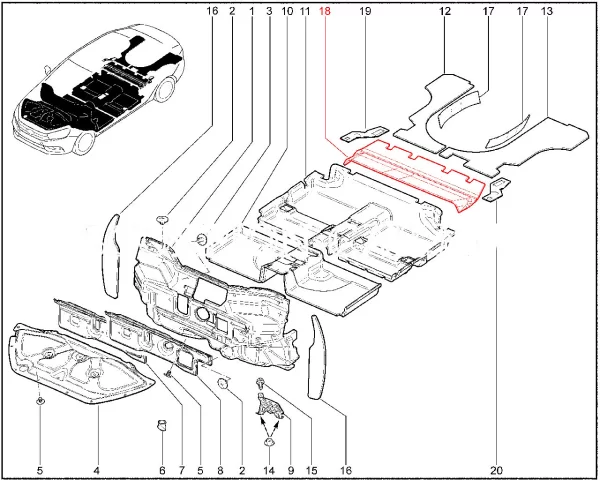 Шумоизоляция пола под задним сиденьем для Lada Vesta