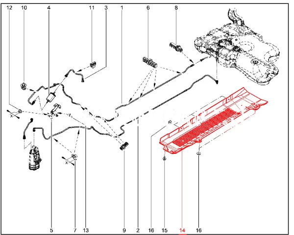 Экран трубопроводов для Lada Largus, XRAY