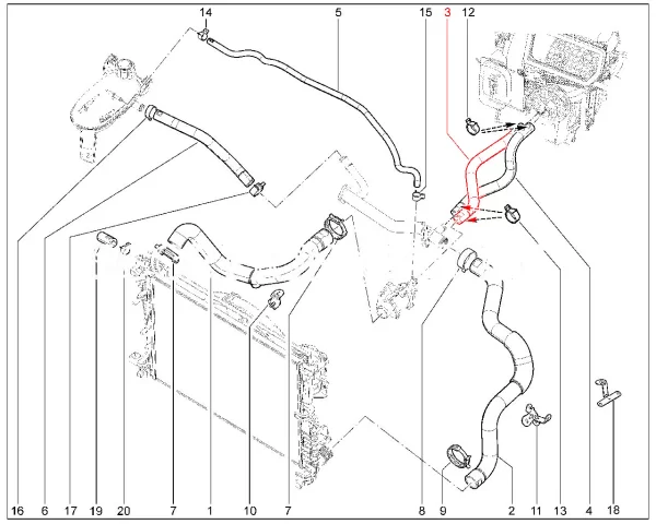 Шланг подводящий отопителя (ДВС ВАЗ) для Lada XRAY
