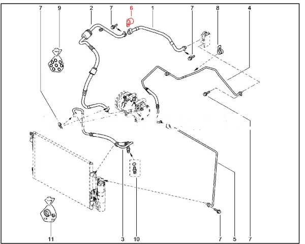 Клипса крепления трубки расширительного клапана для Lada Largus