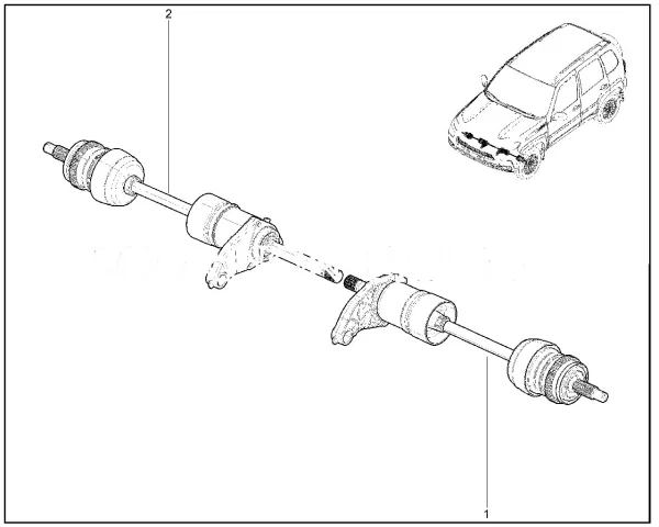Привод переднего колеса в сборе (с АБС) для Lada Niva Travel, Chevrolet