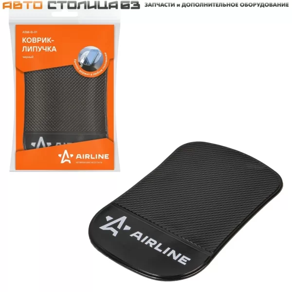 Коврик-липучка на панель чёрный 92*145мм AIRLINE