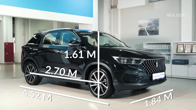 Габариты и размеры салона, багажника Lada X-Cross 5 (FAW Bestune T77)