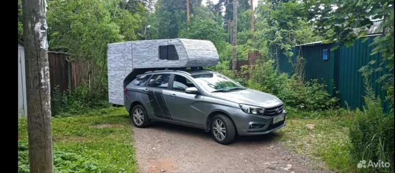 Автолюбитель сделал автокемпер прицеп-дачу для Lada Vesta своими руками