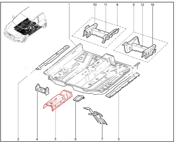Усилитель рычага ручного тормоза (катафорез) для Lada Granta, Kalina-2