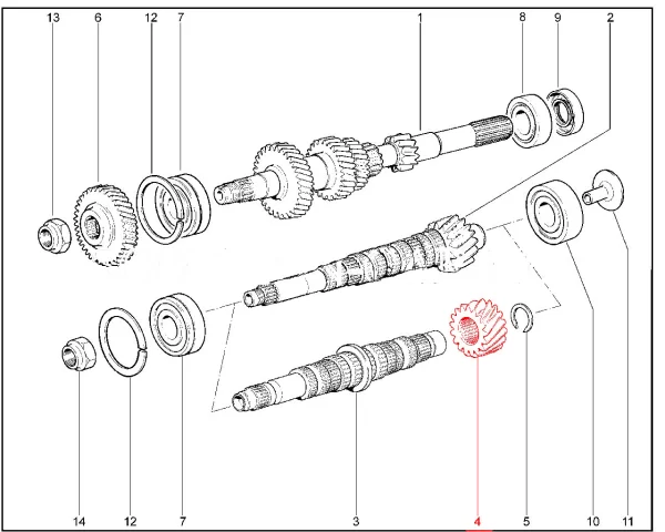 Шестерня ведущая коробки передач для Lada Granta, Kalina, Priora