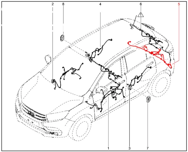 Жгут заднего бампера 8450021294 для Lada XRAY