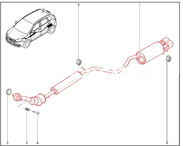 Система выпуска двигателя Renault с вариатором для Lada XRAY