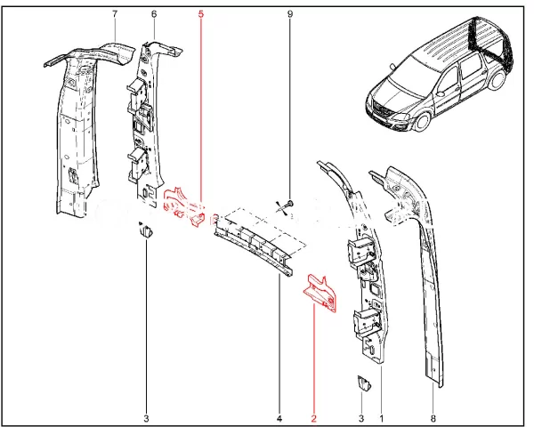Панель задка для Lada Largus