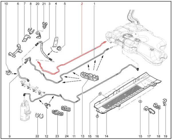 Трубка топливная 8450021553 в сборе двигателя ВАЗ 21179 для Lada XRAY