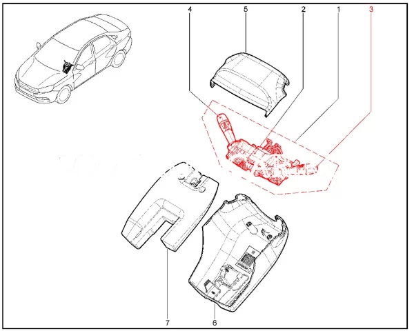 Модуль подрулевых переключателей 8450044307 для Lada Vesta NG