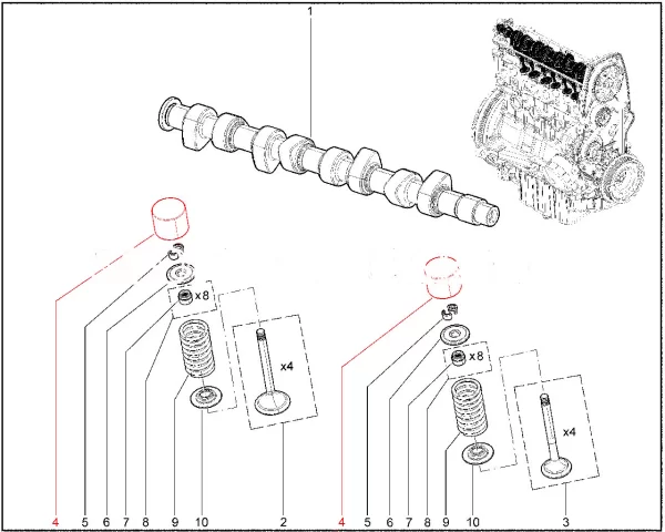 Толкатель клапана двигателя ВАЗ 11182 для Lada Granta, Largus, Vesta