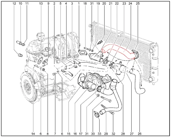 Шланг подводящий радиатора верхний для Lada Niva Travel, Chevrolet