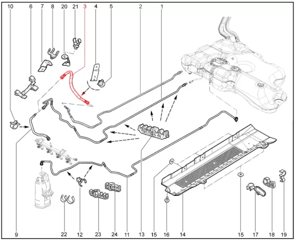 Шланг топливный в сборе двигателя ВАЗ 21179 (1.8л) для Lada XRAY
