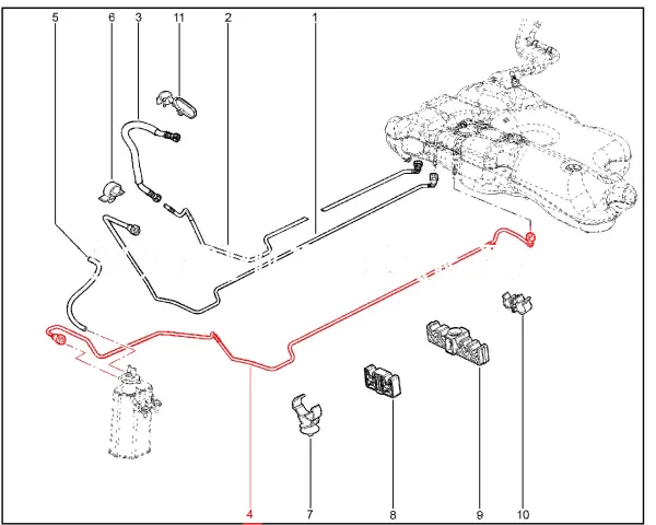 Трубка адсорбер-бензобак (ДВС ВАЗ) для Lada Largus