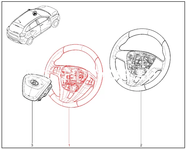 Руль с кнопками для Lada Largus FL, XRAY