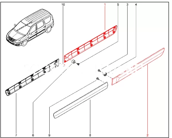 Молдинг задней двери Полад для Lada Largus
