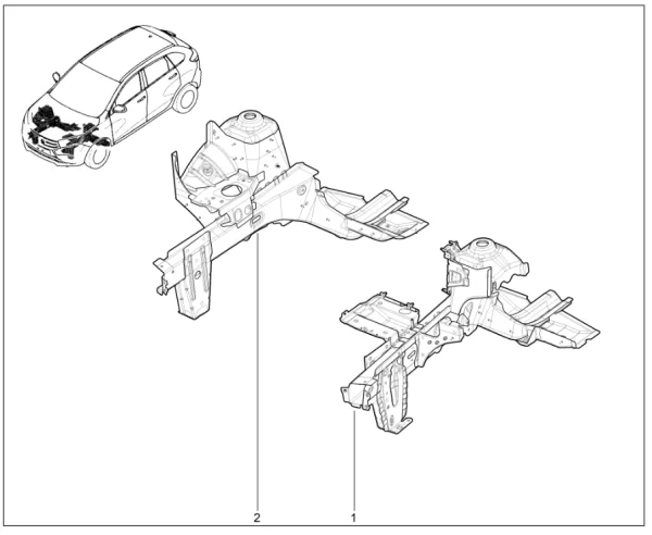 Брызговик переднего крыла с лонжеронами в сборе для Lada XRAY Cross