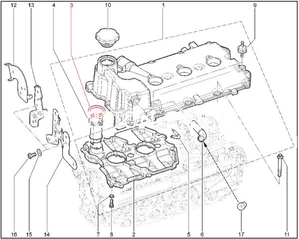 Уплотнитель маслоотражателя двигателя ВАЗ 16 клапанов