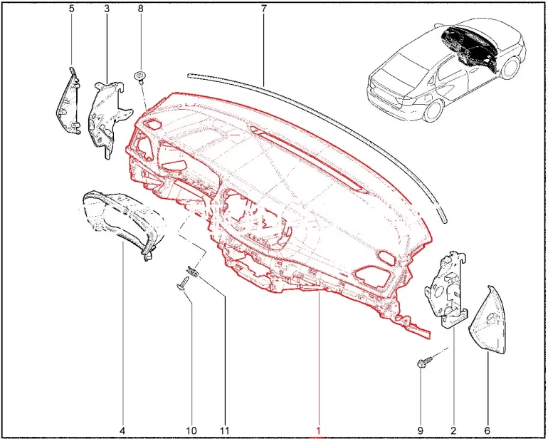 Какого цвета каркас торпедо на VESTA NG?