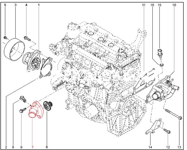 Крышка термостата (двигатель Renault) для Lada Vesta, XRAY