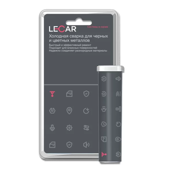 Холодная сварка для черных и цветных металлов LECAR, блистер, клей 50 гр.