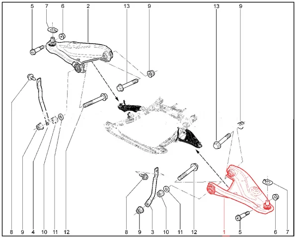 Рычаг подвески левый LECAR для Lada Largus, Renault