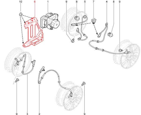 Кронштейн гидроагрегата АБС 8450043346 для Lada Vesta
