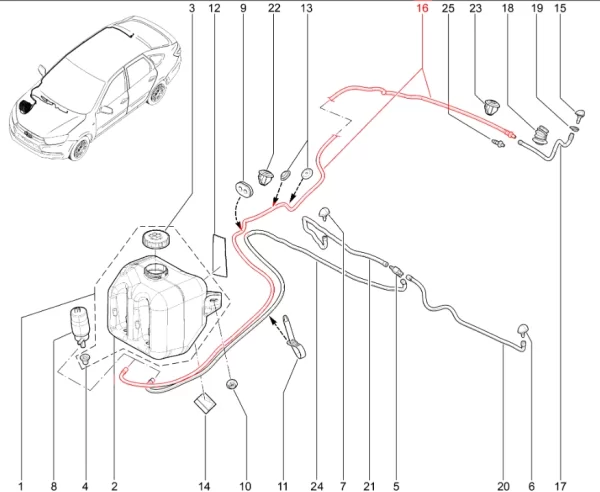 Трубка от насоса с соединителем в сборе для Lada Granta лифтбек