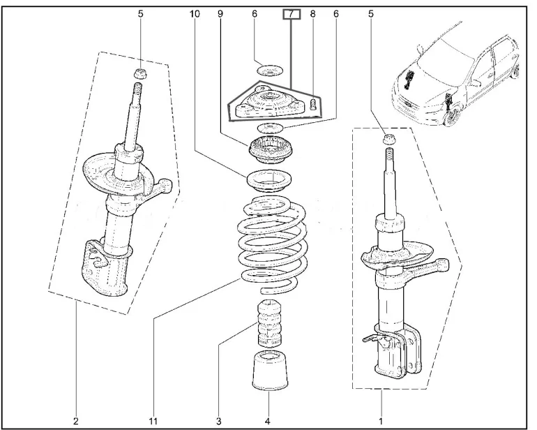 Как узнать, какие передние стойки опоры и опорные подшипники у меня стоят на Гранте ФЛ?
