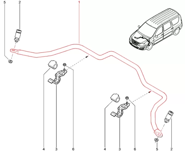 Стабилизатор поперечной устойчивости (ДВС ВАЗ) для Lada Largus универсал, XRAY