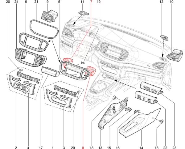 Сопло вентиляции салона боковое в сборе (цвет Metalux) для Lada Vesta NG