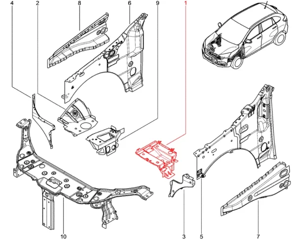 Основание крепления аккумуляторной батареи для Lada Largus, XRAY
