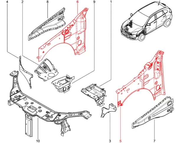 Панель брызговика в сборе для Lada XRAY
