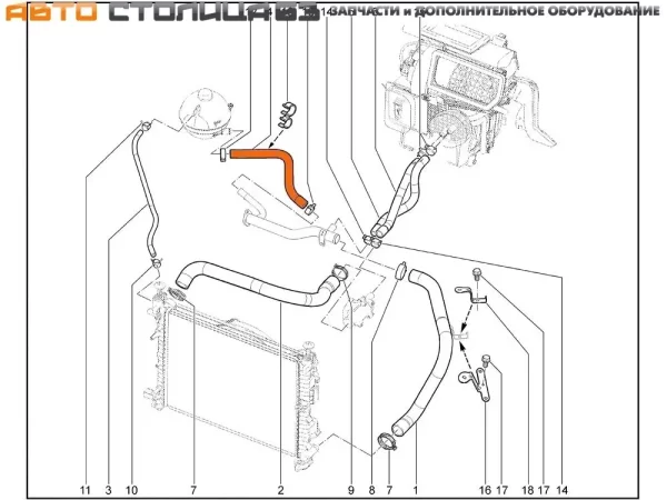 Патрубок расширительного бачка (силикон синий ПТП64, ДВС ВАЗ) для Lada Vesta