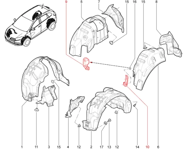 Защита противоскользящая жгута датчика ABS для Lada XRAY